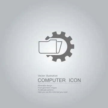 Vector drawn folder icon. Isolated on grey background. Stock Illustration