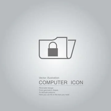 Vector drawn folder icon. Isolated on grey background. Stock Illustration