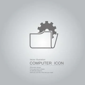 Vector drawn folder icon. Isolated on grey background. Stock Illustration