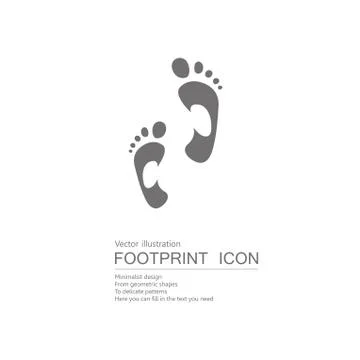 Vector drawn footprints.  Isolated on white background. Stock Illustration