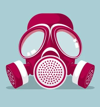 Vector drawn gas mask. Isolated on blue background. Stock-Illustration