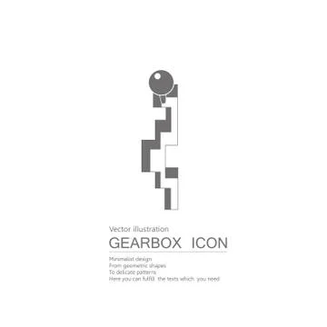 Vector drawn gearbox. Isolated on white background. Illustrazione stock