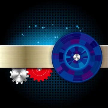 Vector drawn gears. Isolated on black background. Stock Illustration