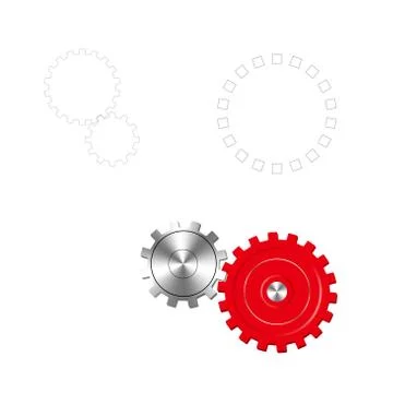 Vector drawn gears. Isolated on white background. Stock Illustration