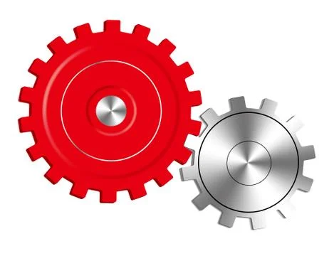 Vector drawn gears, using mesh gradients. Stock Illustration