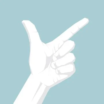 Vector drawn gesture symbol. Isolated on blue background. Stock Illustration