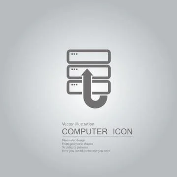 Vector drawn hard drive icon. Isolated on grey background. Stock Illustration