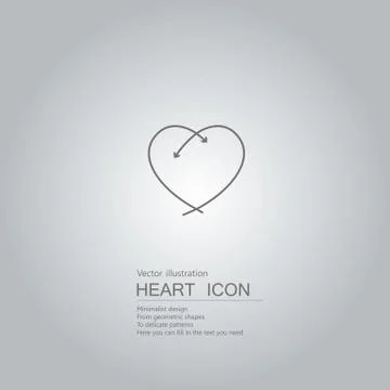 Vector drawn heart symbol. The background is a gray gradient. Stock Illustration