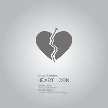 Vector drawn heart symbol. The background is a gray gradient. Stock Illustration