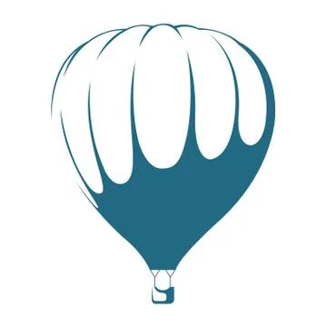 Vector drawn hot air balloon. Isolated on white background. Illustrazione stock