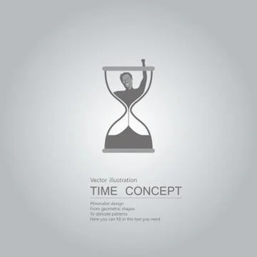 Vector drawn hourglass icon. Isolated on grey background. Stock Illustration