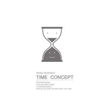 Vector drawn hourglass. Isolated on white background. Stock Illustration