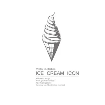 Vector drawn ice cream. Isolated on white background. Stock Illustration