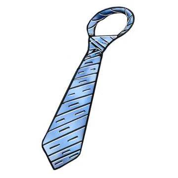 Vector drawn illustration of a man's tie in shades of blue, fashion illustration Stock Illustration