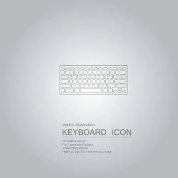 Vector drawn keyboard. Isolated on grey background Stock Illustration
