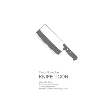 Vector drawn kitchen knife.  Isolated on white background. Illustrazione stock