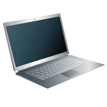 Vector drawn laptop. Isolated on white background. Stock Illustration
