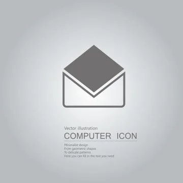 Vector drawn letter icon. Isolated on grey background. Stock Illustration
