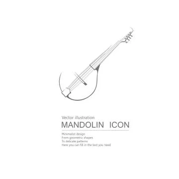 Vector drawn mandolin. Isolated on white background. Stock Illustration