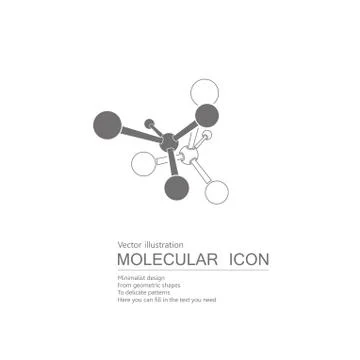 Vector drawn molecular structure. Isolated on white background. Stock Illustration