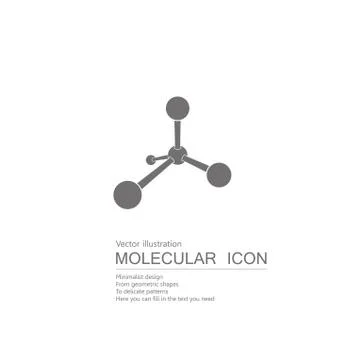 Vector drawn molecular structure. Isolated on white background. Illustrazione stock