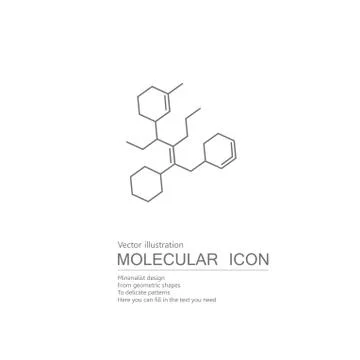 Vector drawn molecular structure. Isolated on white background. Stock Illustration