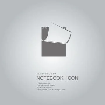 Vector drawn note icon. The background is a gray gradient. Stock Illustration