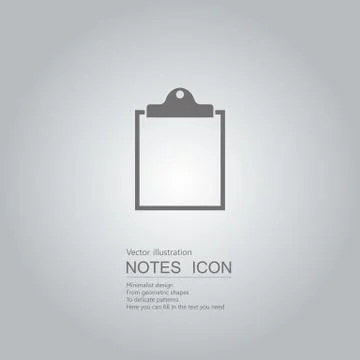 Vector drawn notebook. The background is a gray gradient. Stock Illustration