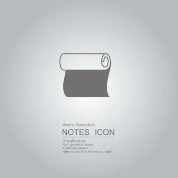 Vector drawn notes. The background is a gray gradient. イラスト素材