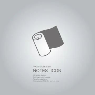 Vector drawn notes. The background is a gray gradient. Illustrazione stock