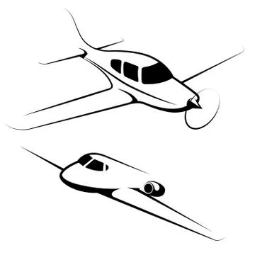 Vector drawn passenger plane, isolated on white background. Stock-Illustration