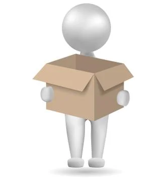 Vector drawn people symbol, hand hold  box,image uses a grid gradient. 스톡 일러스트