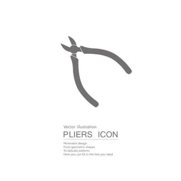 Vector drawn pliers. Isolated on white background. Stock Illustration