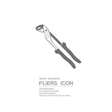 Vector drawn pliers. Isolated on white background. Stock Illustration