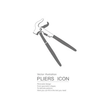 Vector drawn pliers. Isolated on white background. Stock Illustration