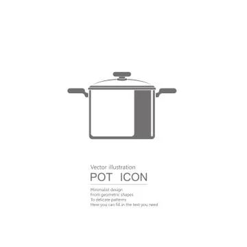 Vector drawn pot.  Isolated on white background. Stock Illustration