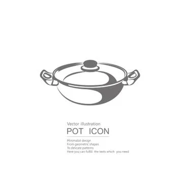 Vector drawn pot. Isolated on white background. Stock Illustration