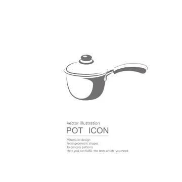 Vector drawn pot. Isolated on white background. Stock Illustration