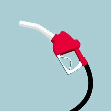 Vector drawn refueling gun. Isolated on blue background. Stock-Illustration