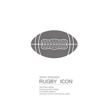 Vector drawn rugby.  Isolated on white background. Stock Illustration