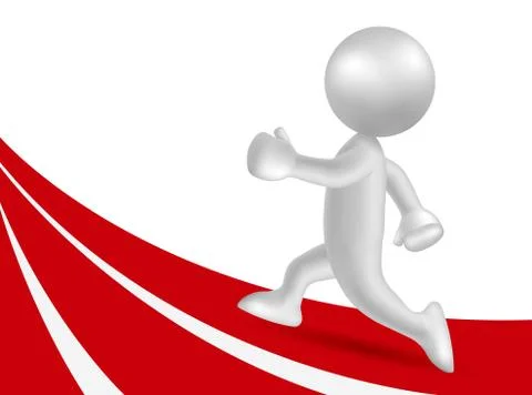 Vector drawn running man symbol, image uses a grid gradient. Stock Illustration