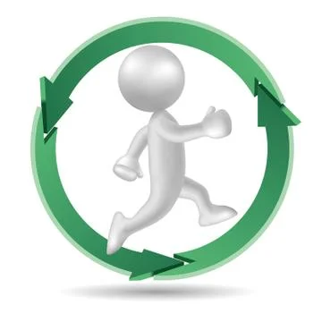 Vector drawn running man symbol, image uses a grid gradient. 스톡 일러스트