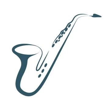 Vector drawn saxophone. Isolated on white background. Stock Illustration