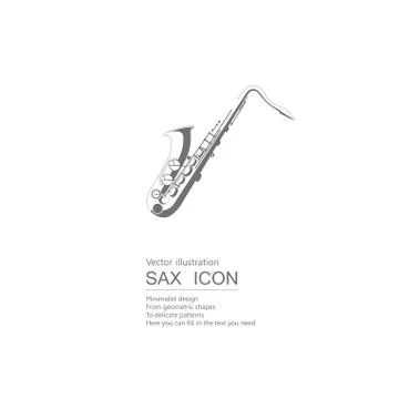 Vector drawn saxophone. Isolated on white background. Stock-Illustration