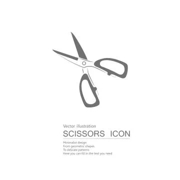 Vector drawn scissors. Isolated on white background. Stock Illustration
