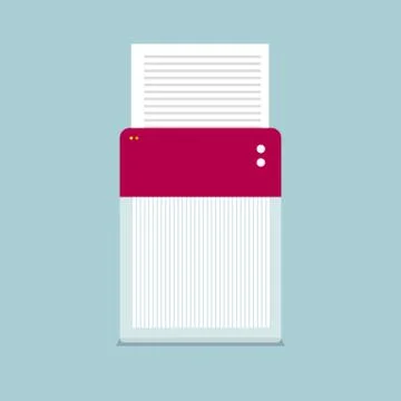 Vector drawn shredder. Isolated on blue background. Stock Illustration