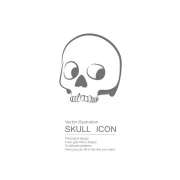 Vector drawn skull. Isolated on white background. Stock Illustration