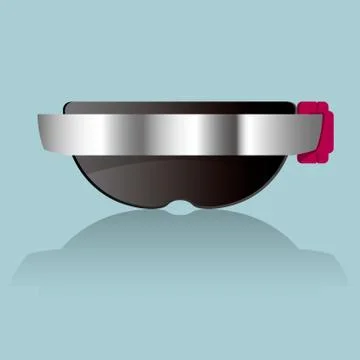 Vector drawn smart glasses. Isolated on blue background. Stock Illustration