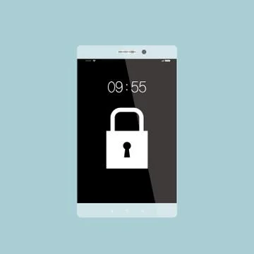 Vector drawn smartphone. Isolated on blue background. Stock Illustration