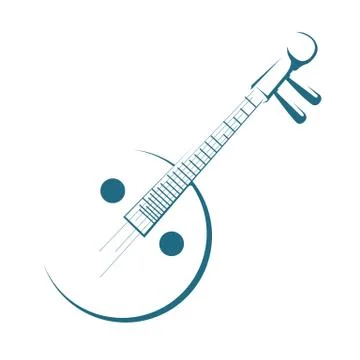 Vector drawn stringed instrument. Isolated on white background. Stock Illustration